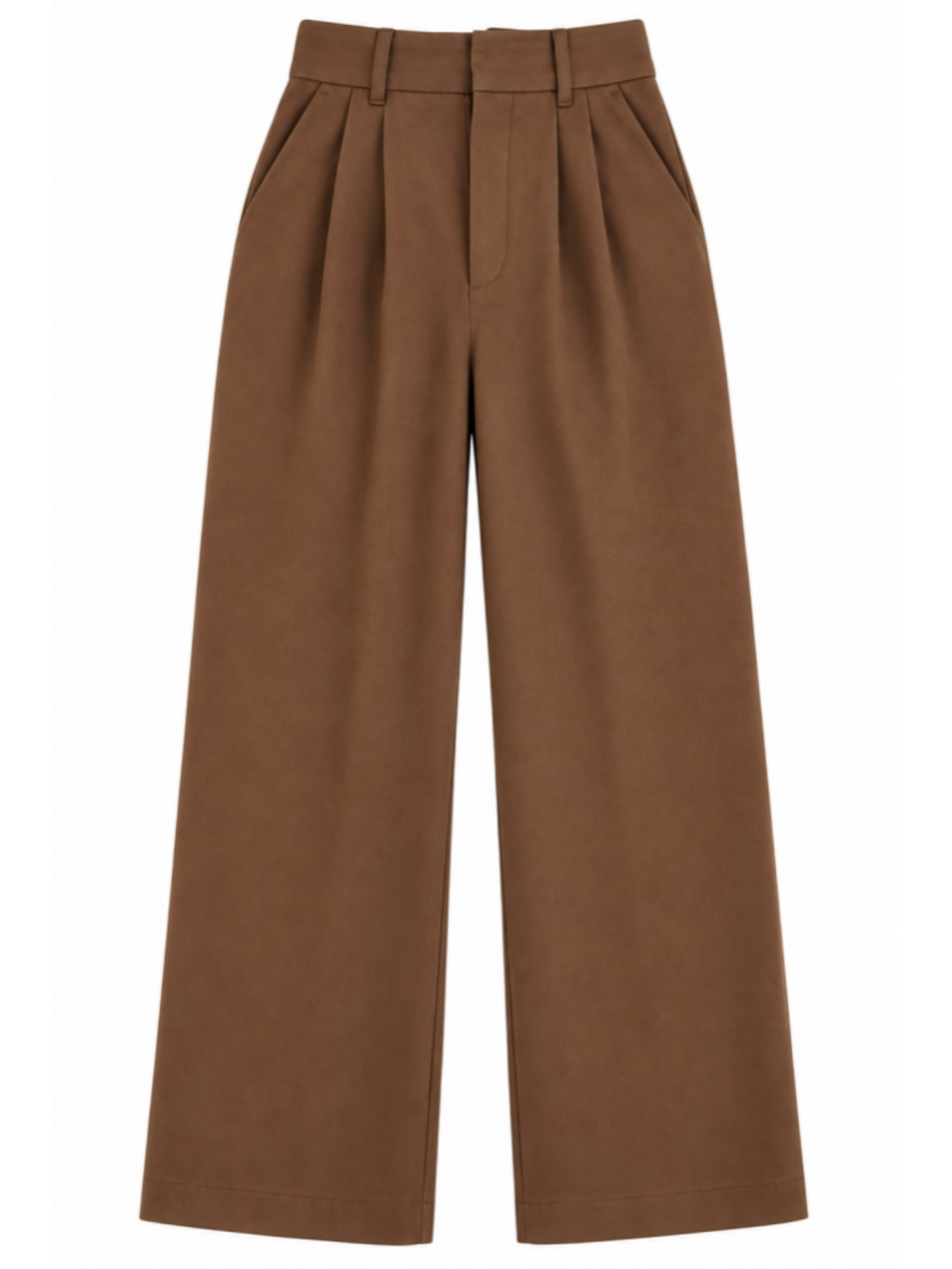 Abercrombie & Fitch S Brown Pleated Wide Leg Trousers Long 25” Waist